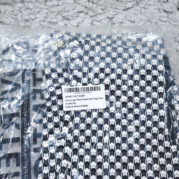 Betabrand Small Short Petite Skinny Leg Pencil Dress Pants Catstooth Black White - Picture 10 of 10